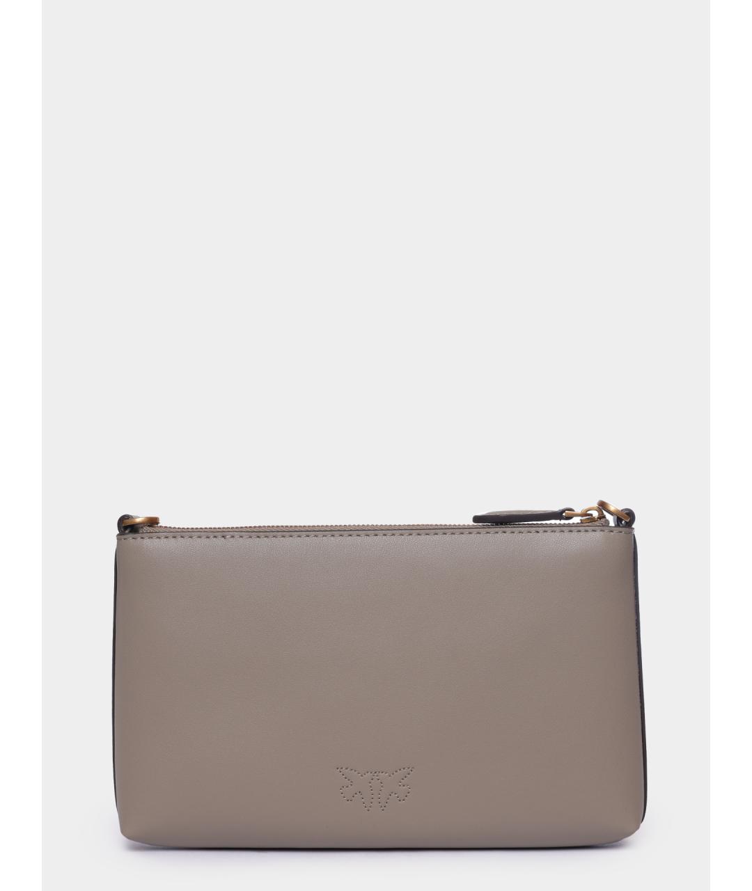 PINKO Серая кожаная сумка через плечо, фото 4