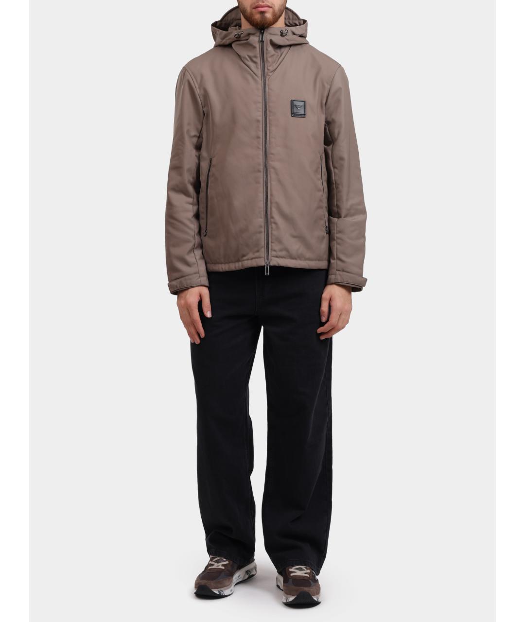 EMPORIO ARMANI Бежевая полиэстеровая куртка, фото 2