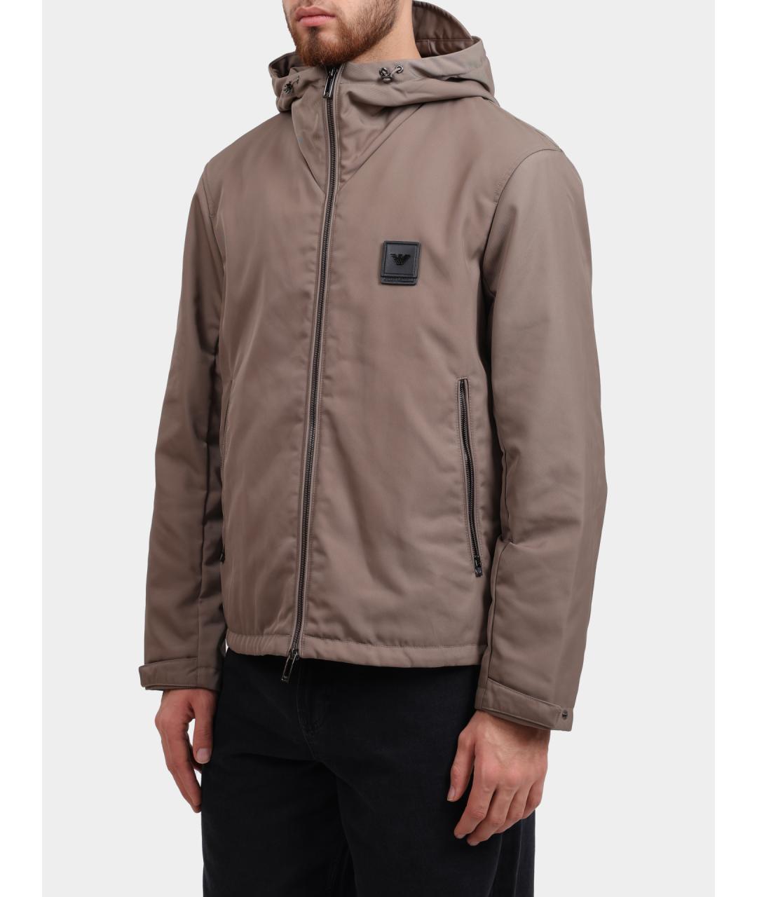 EMPORIO ARMANI Бежевая полиэстеровая куртка, фото 3