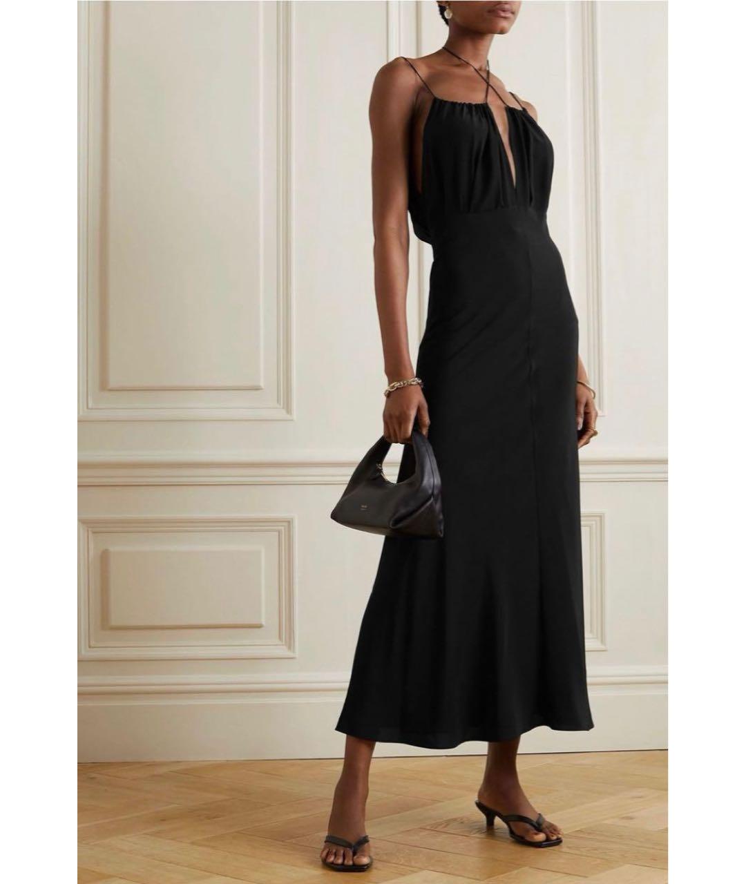 TOTEME Черное шелковое коктейльное платье, фото 2