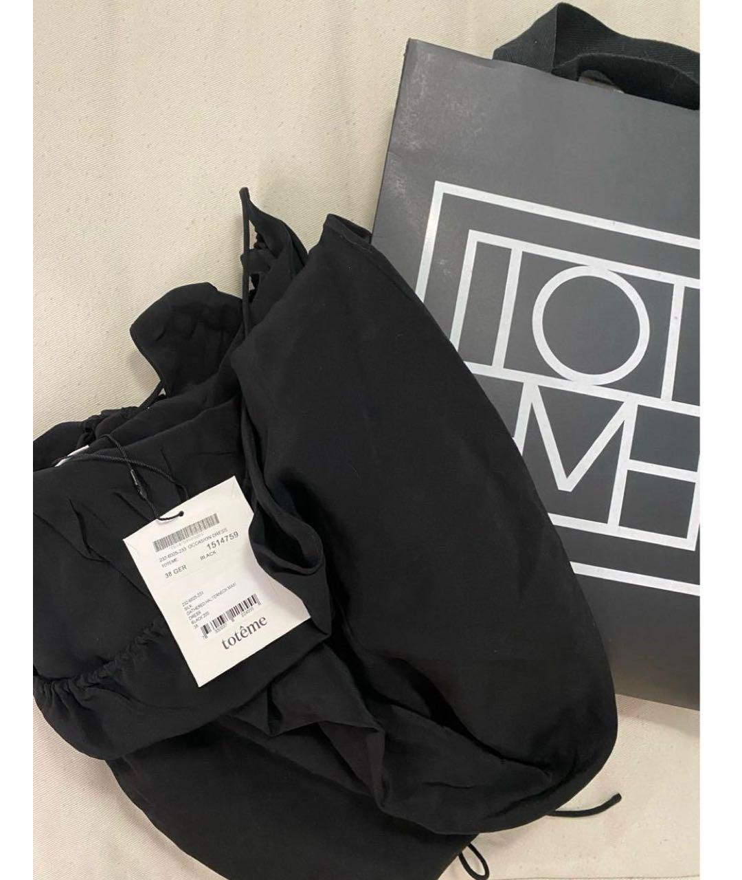 TOTEME Черное шелковое коктейльное платье, фото 4