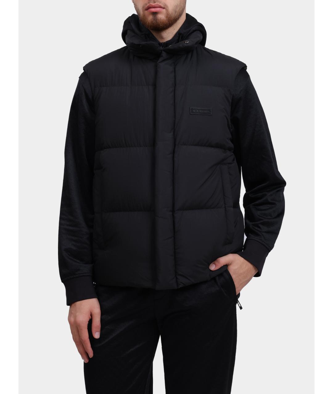 ARMANI EXCHANGE Черный полиамидовый жилет, фото 5