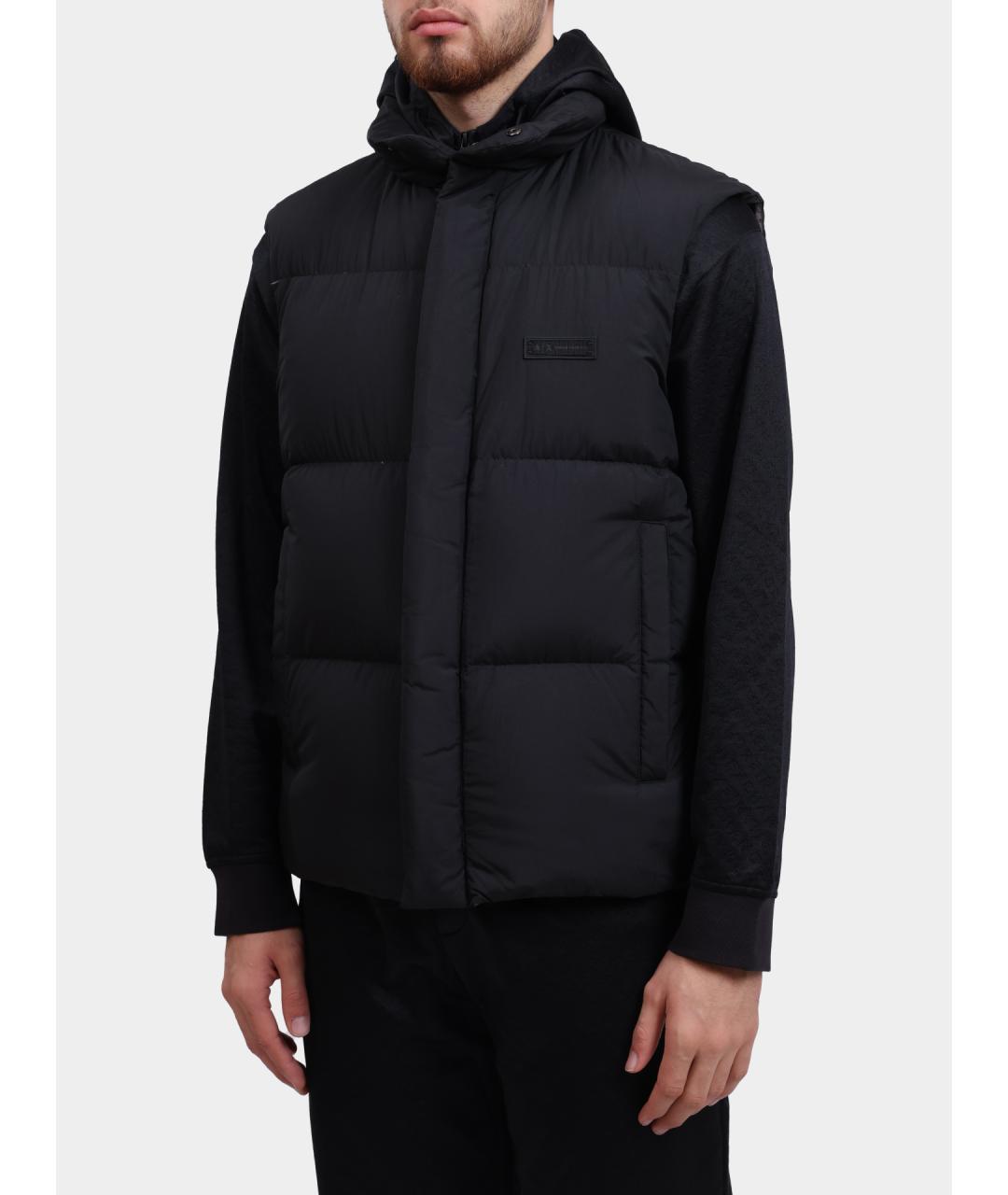 ARMANI EXCHANGE Черный полиамидовый жилет, фото 3