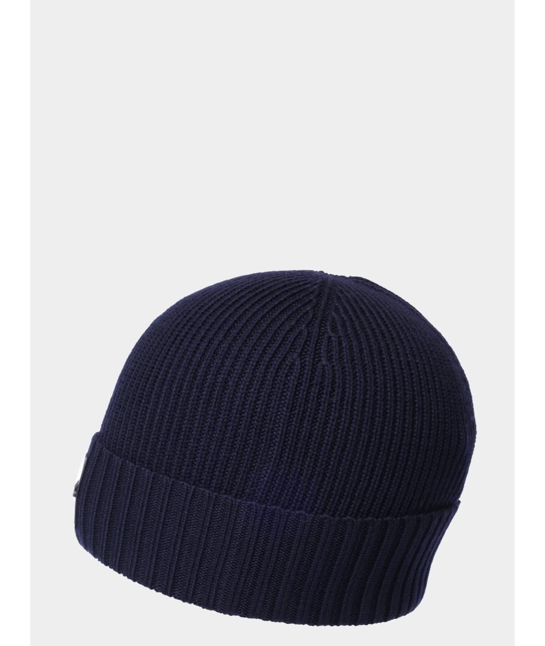 HUGO BOSS Темно-синяя шерстяная шапка, фото 2