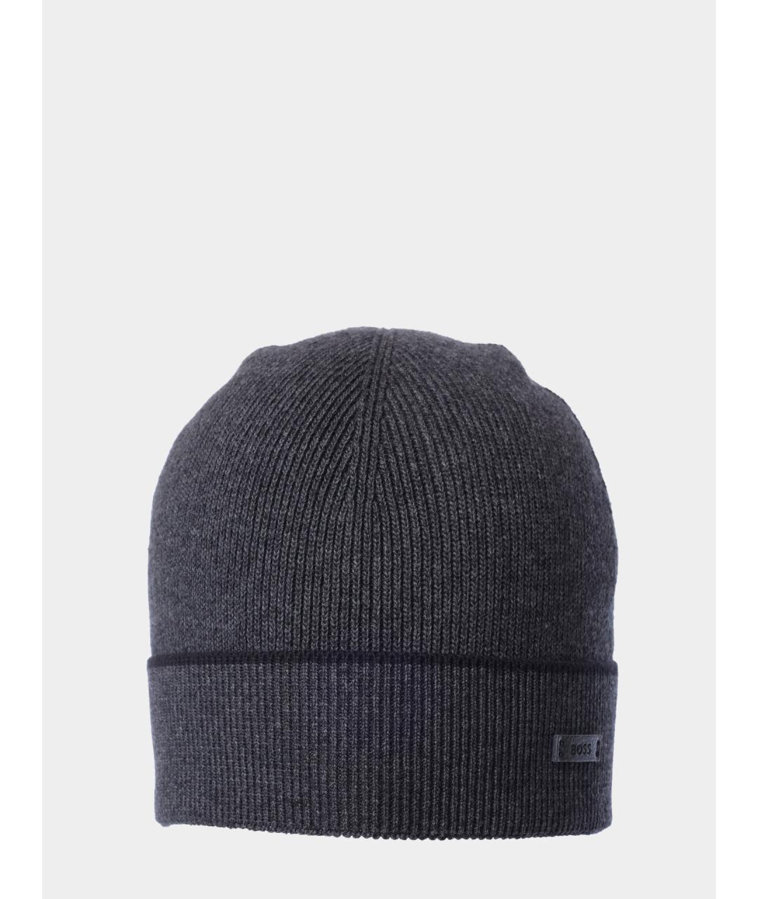 HUGO BOSS Серая синтетическая шапка, фото 5