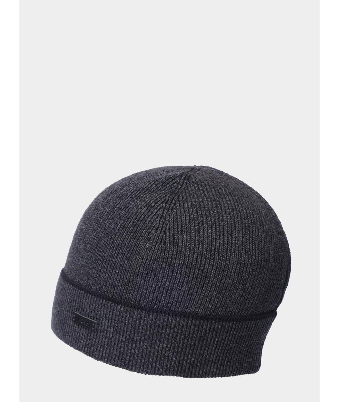 HUGO BOSS Серая синтетическая шапка, фото 3