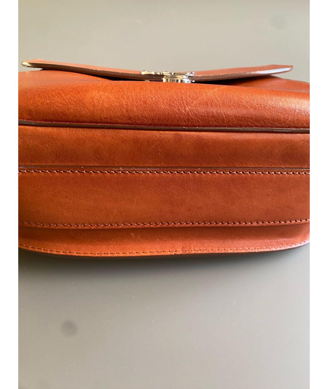 RALPH LAUREN Коричневая кожаная сумка через плечо, фото 7