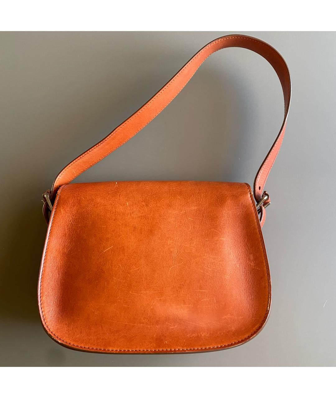 RALPH LAUREN Коричневая кожаная сумка через плечо, фото 3