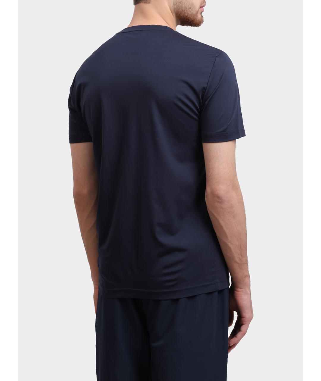 EA7 Синяя хлопковая футболка, фото 5