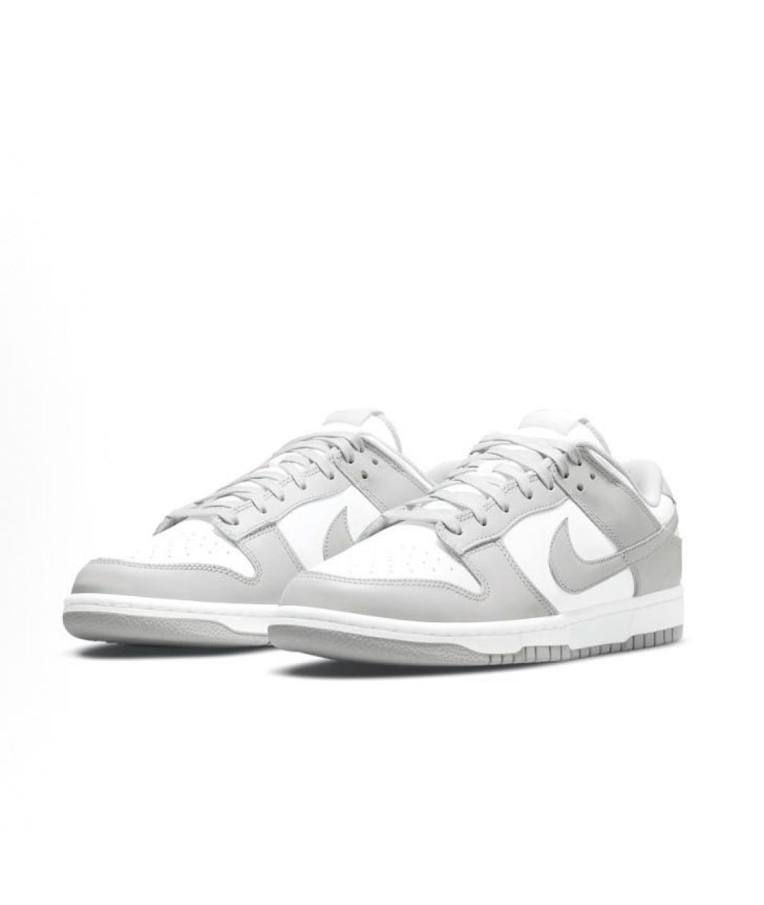 NIKE Серые кожаные низкие кроссовки / кеды, фото 2