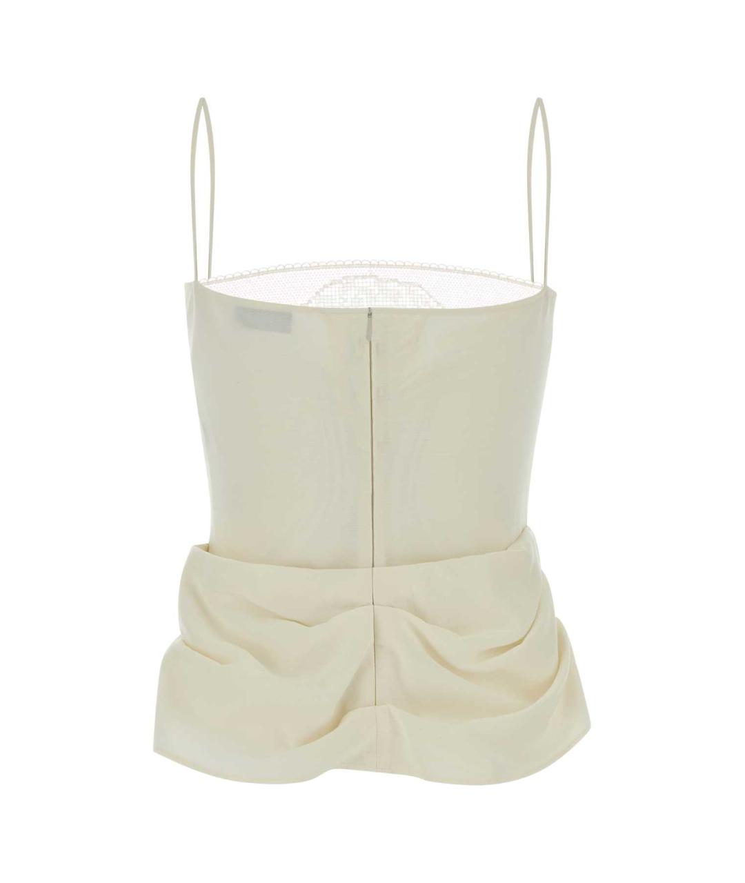 MAGDA BUTRYM Бежевая шелковая майка, фото 2