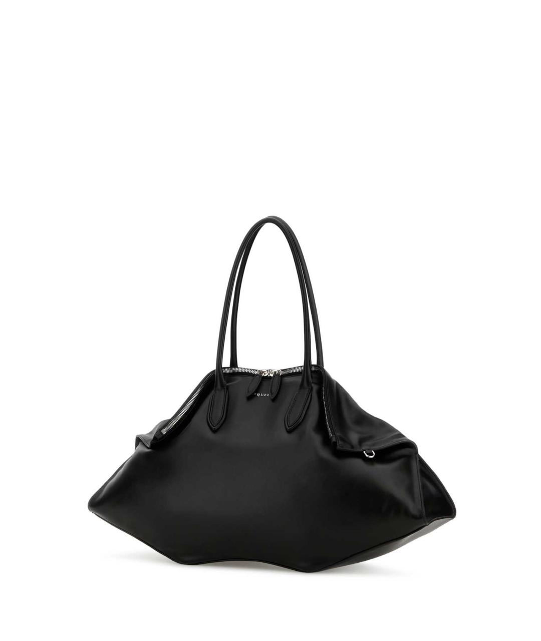 ALEXANDER MCQUEEN Черная кожаная сумка тоут, фото 2