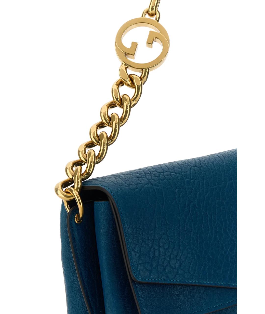 GUCCI Синяя кожаная сумка через плечо, фото 4