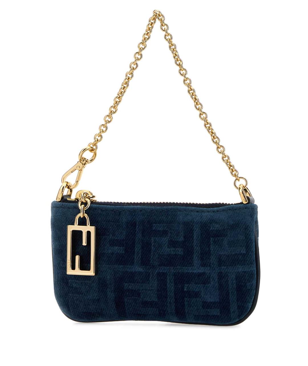 FENDI Синяя тканевая сумка с короткими ручками, фото 2