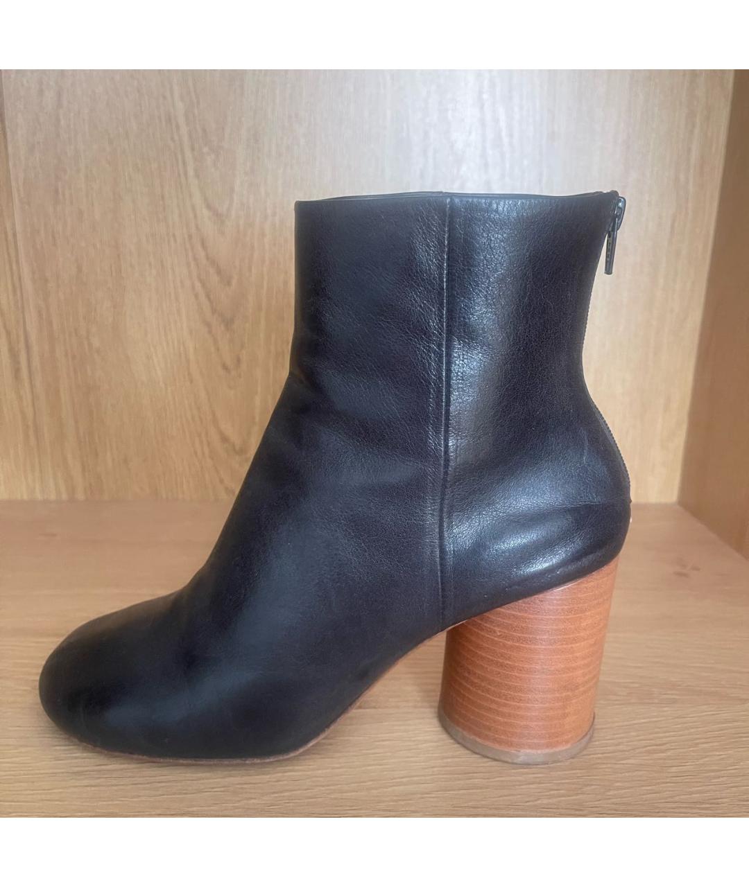 MAISON MARGIELA Темно-синие кожаные ботильоны, фото 6