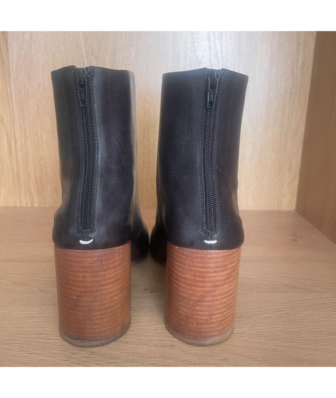 MAISON MARGIELA Темно-синие кожаные ботильоны, фото 4