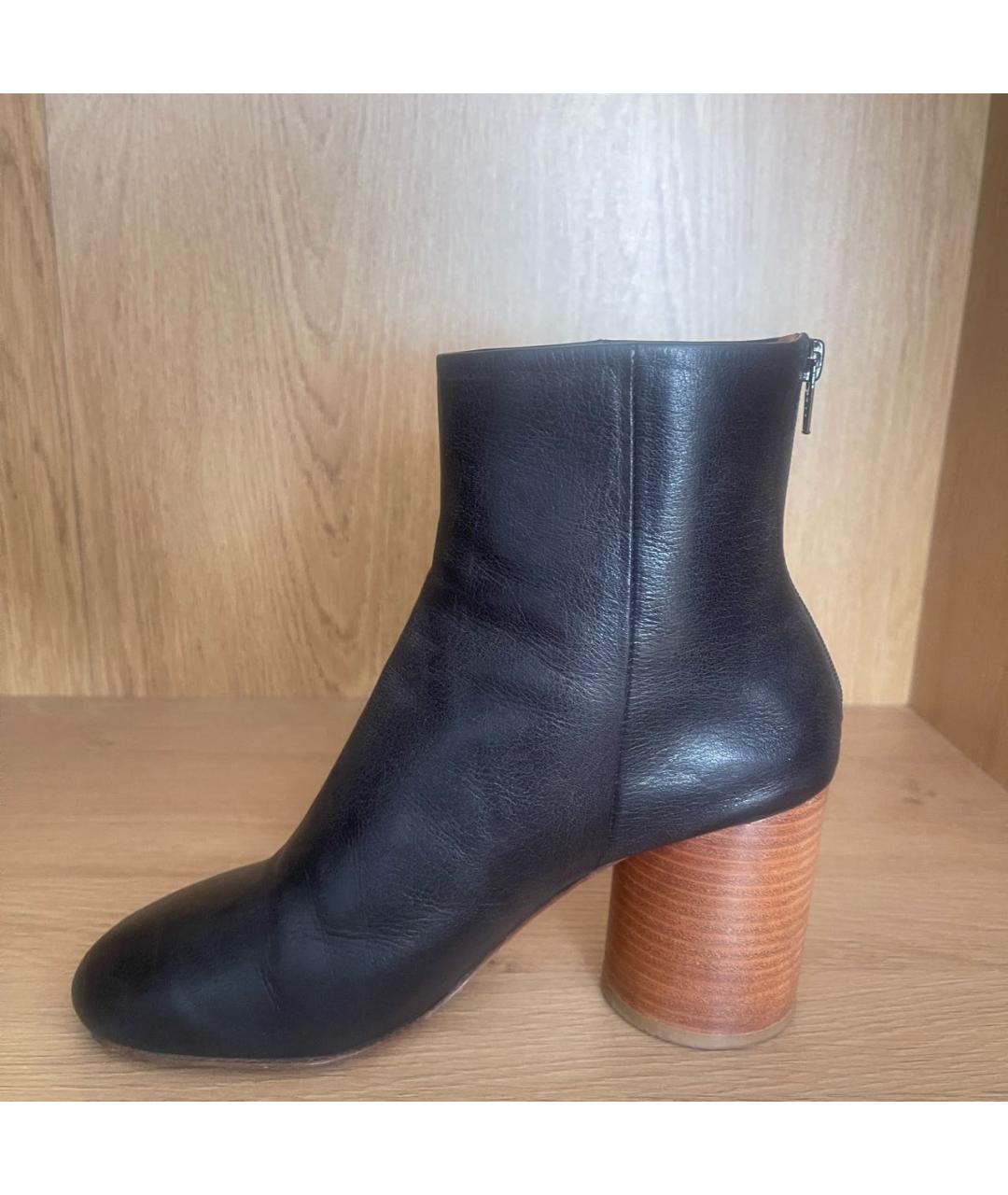 MAISON MARGIELA Темно-синие кожаные ботильоны, фото 8