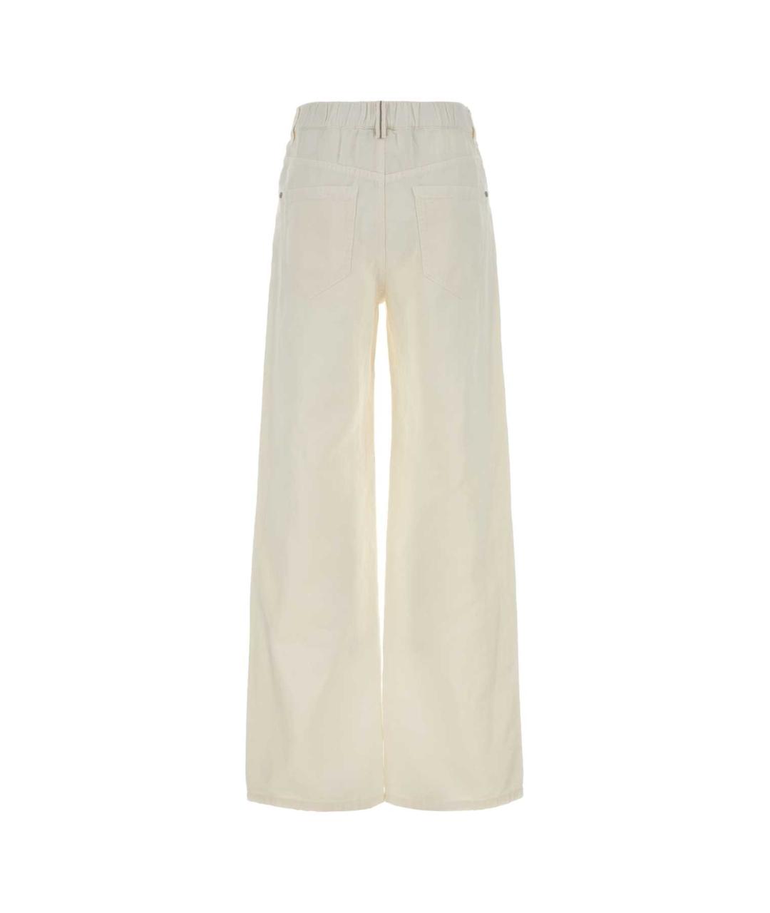 BRUNELLO CUCINELLI Белые хлопко-леновые прямые джинсы, фото 2