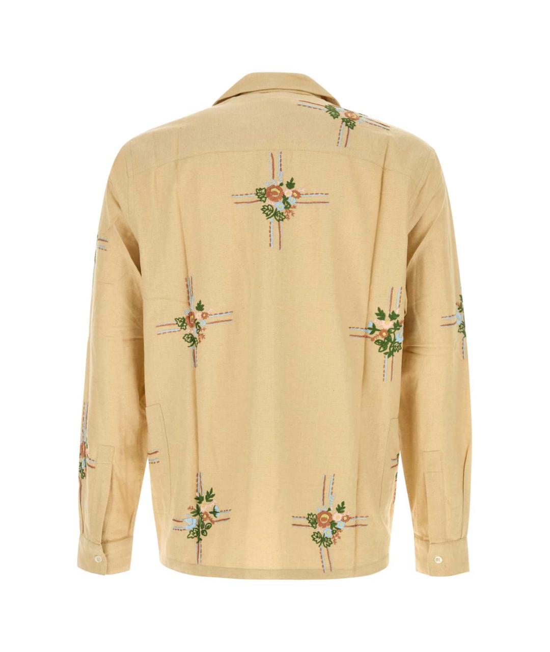 BAZISZT Бежевая шелковая кэжуал рубашка, фото 2