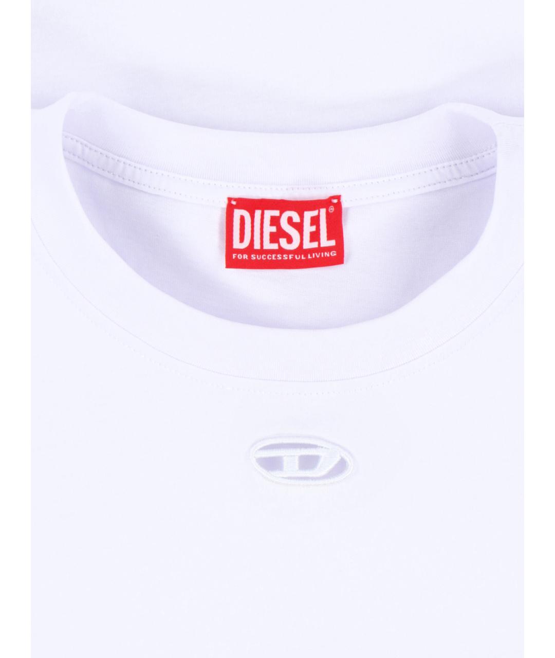 DIESEL Белая хлопковая футболка, фото 3