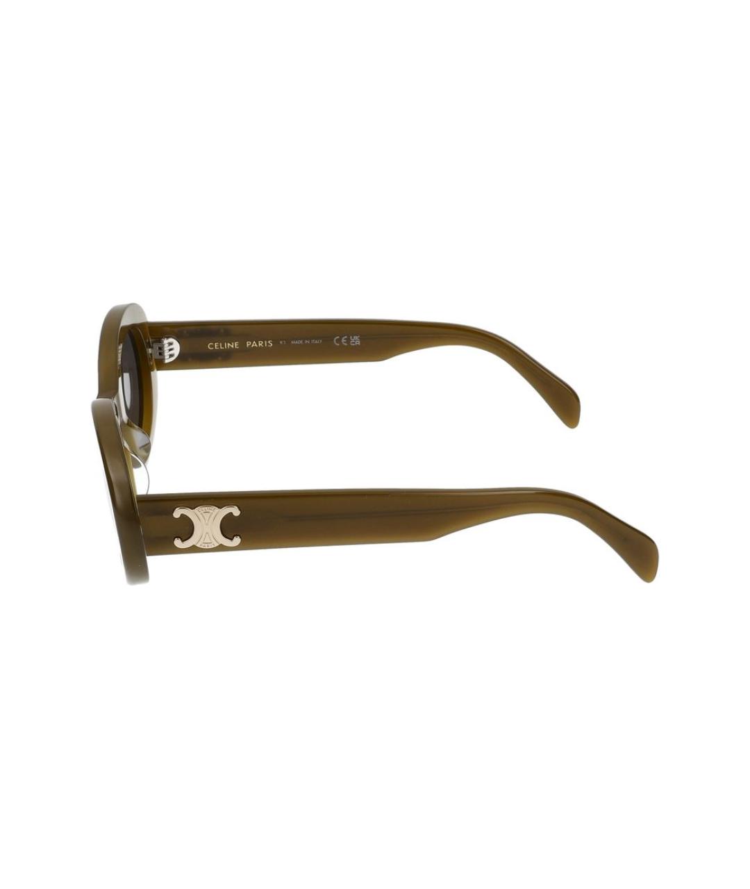 CELINE Коричневые пластиковые солнцезащитные очки, фото 5