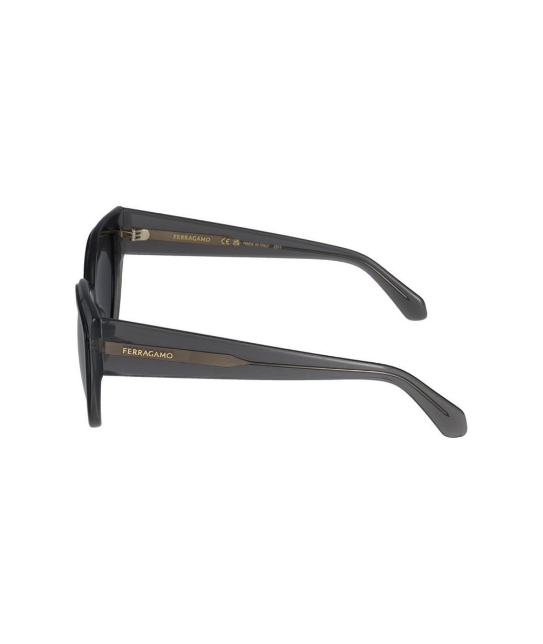 FERRAGAMO Серые пластиковые солнцезащитные очки, фото 3