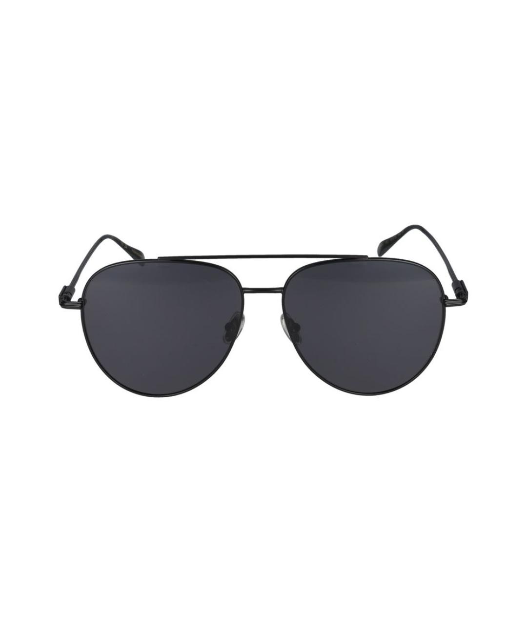 FERRAGAMO Черные металлические солнцезащитные очки, фото 1