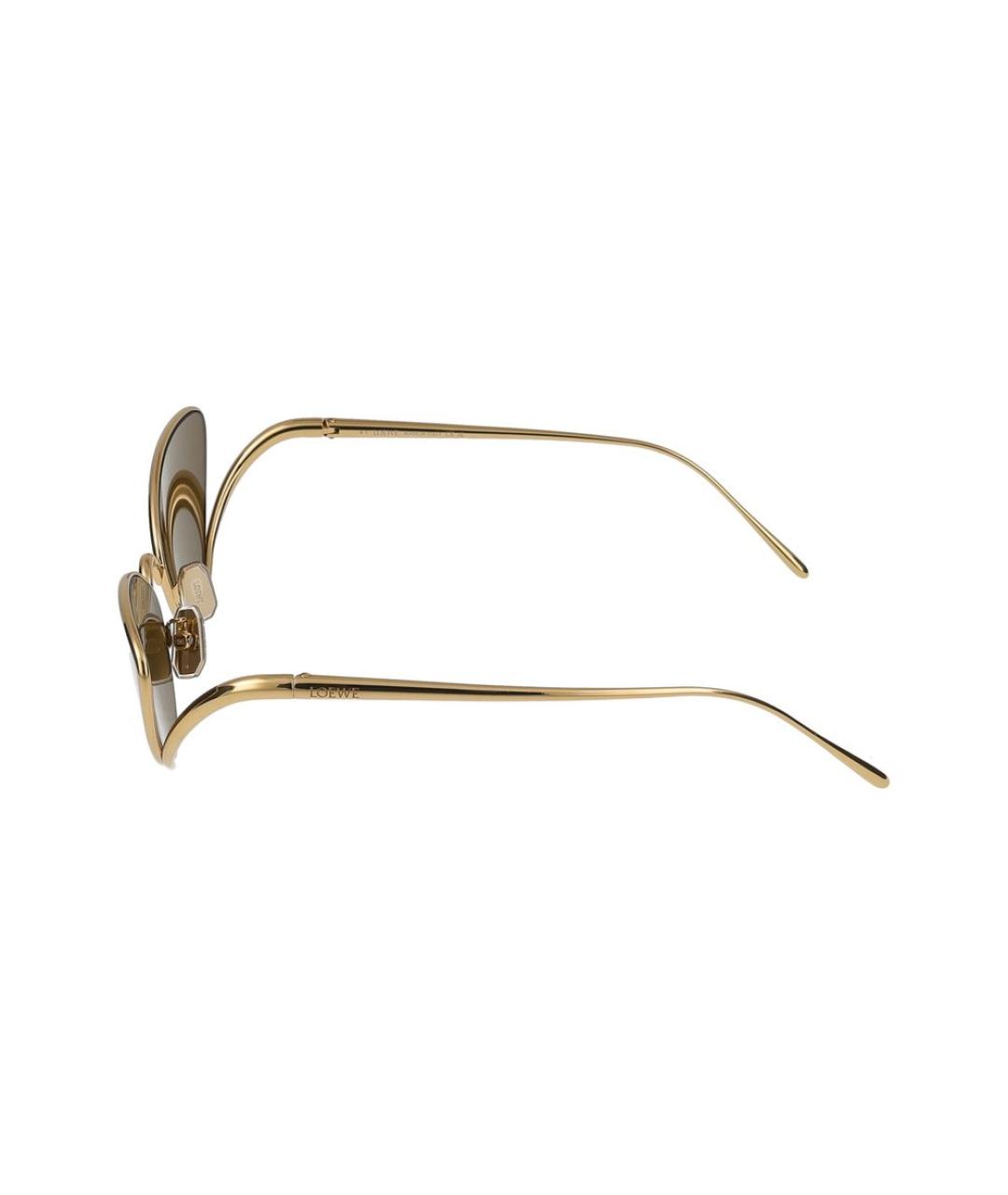 LOEWE Золотые металлические солнцезащитные очки, фото 3