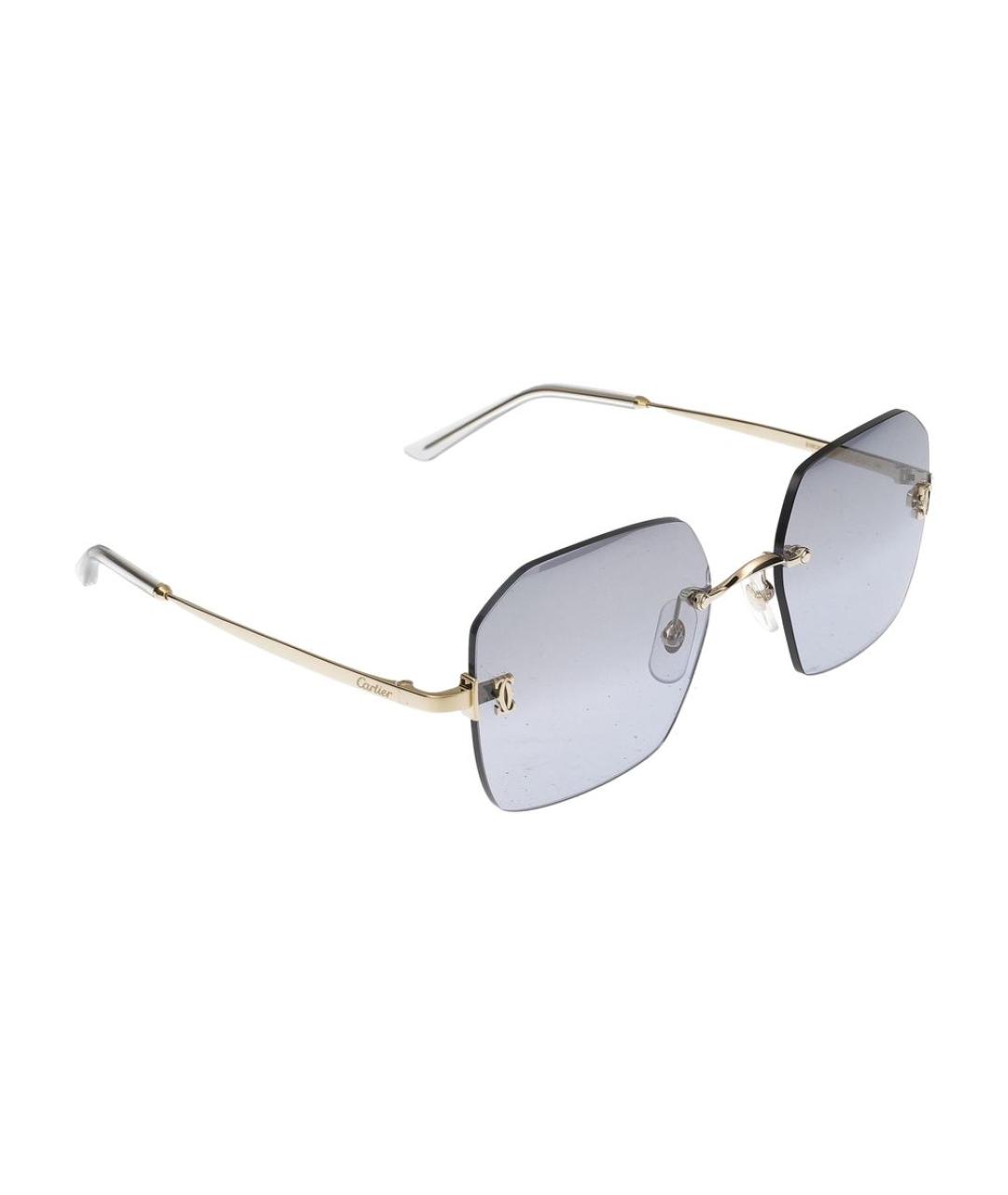 CARTIER Золотые металлические солнцезащитные очки, фото 4