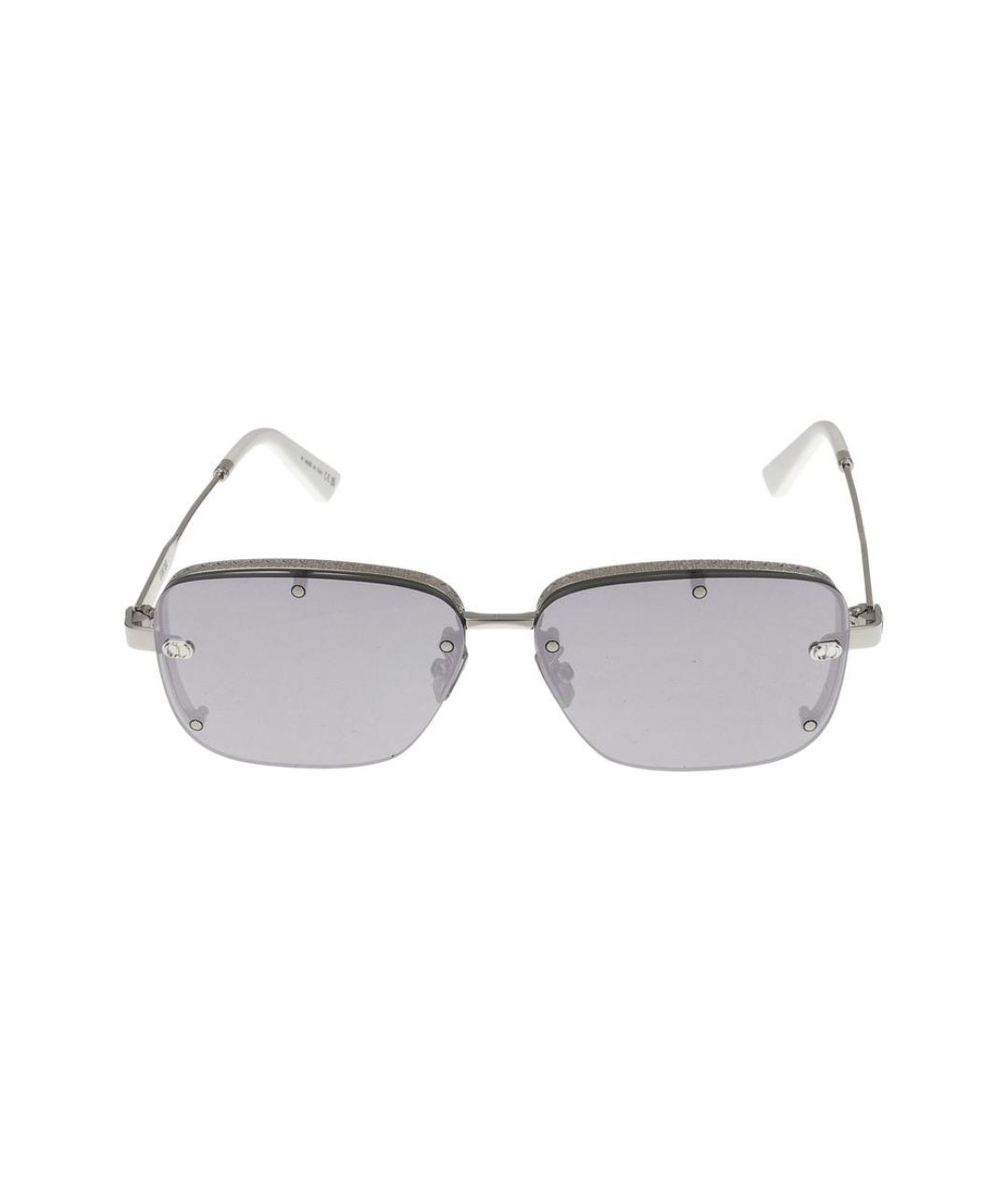CHRISTIAN DIOR Серебряные металлические солнцезащитные очки, фото 2