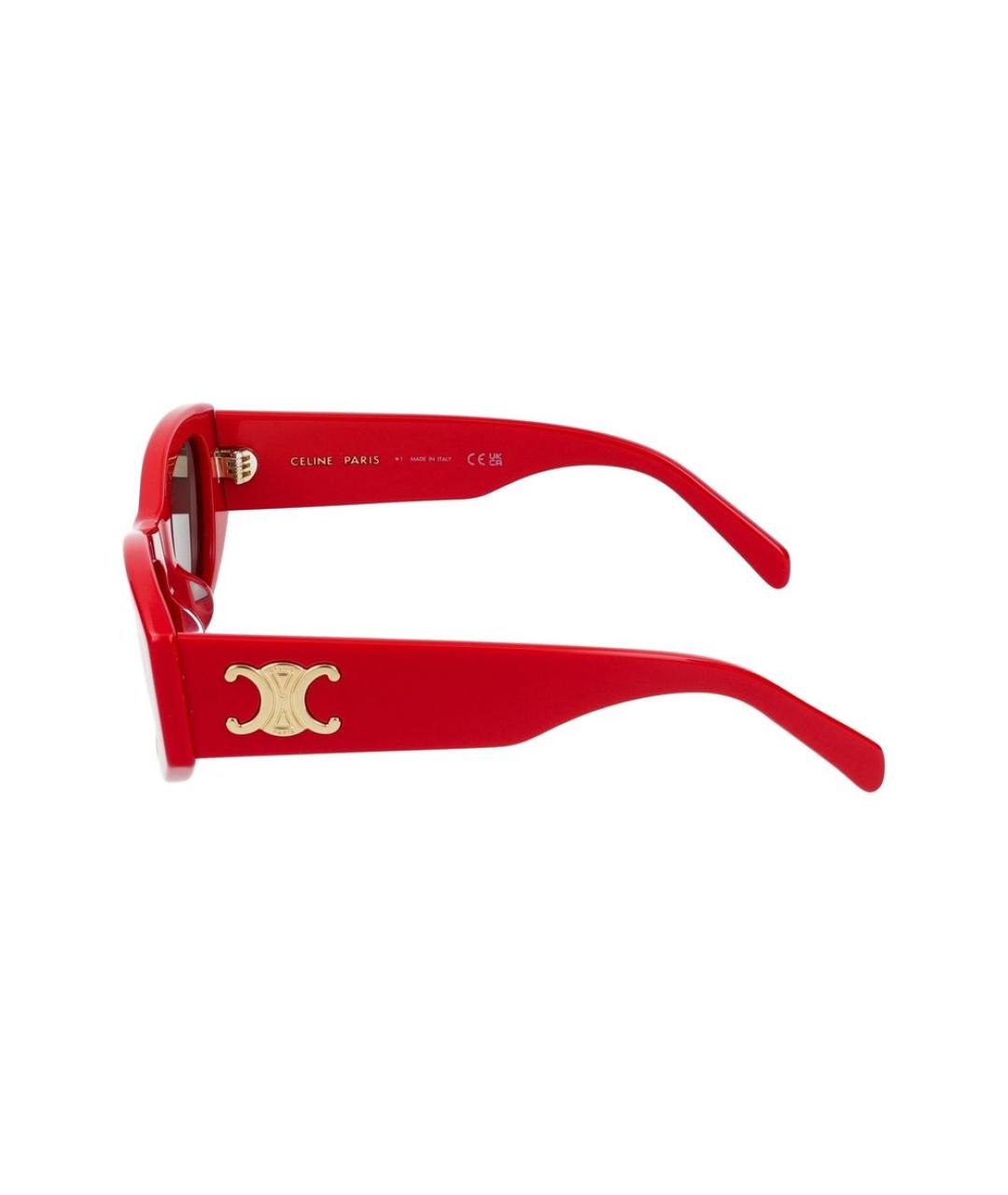 CELINE Красные пластиковые солнцезащитные очки, фото 3