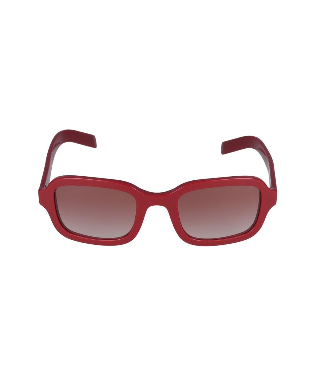 PRADA Красные пластиковые солнцезащитные очки, фото 2