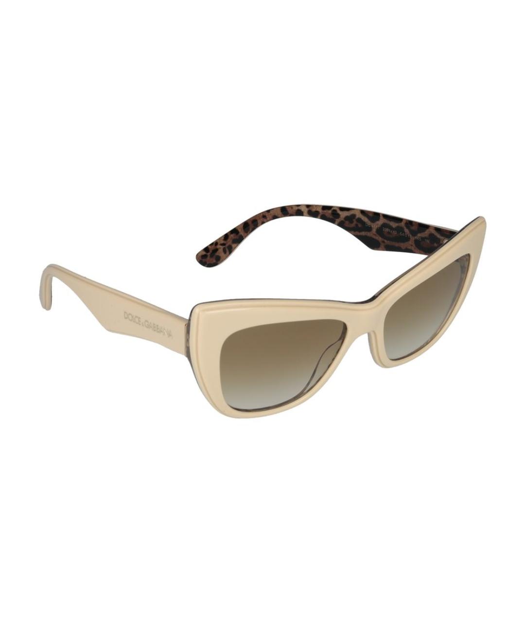 DOLCE&GABBANA Бежевые пластиковые солнцезащитные очки, фото 4