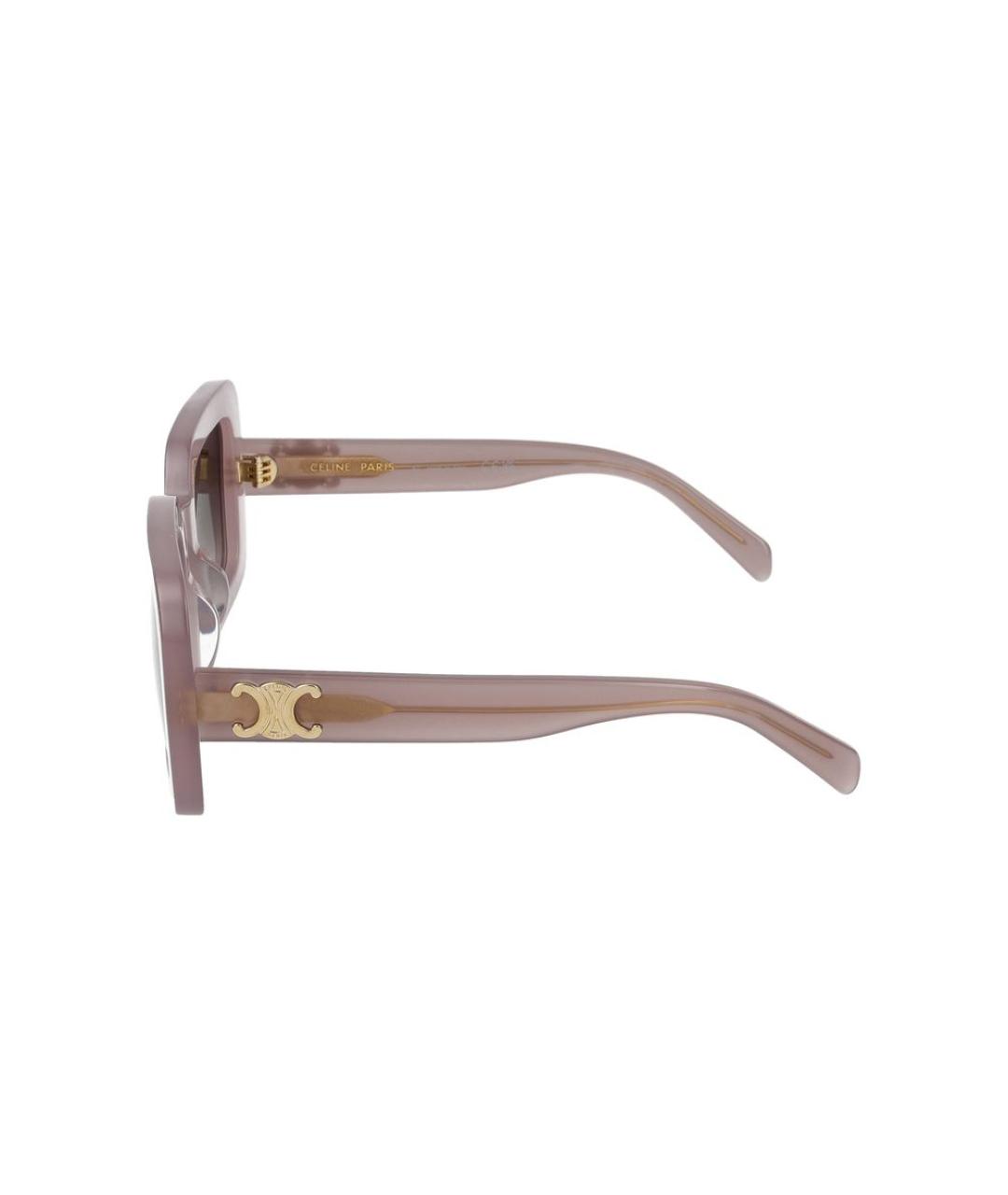 CELINE Бежевые пластиковые солнцезащитные очки, фото 3
