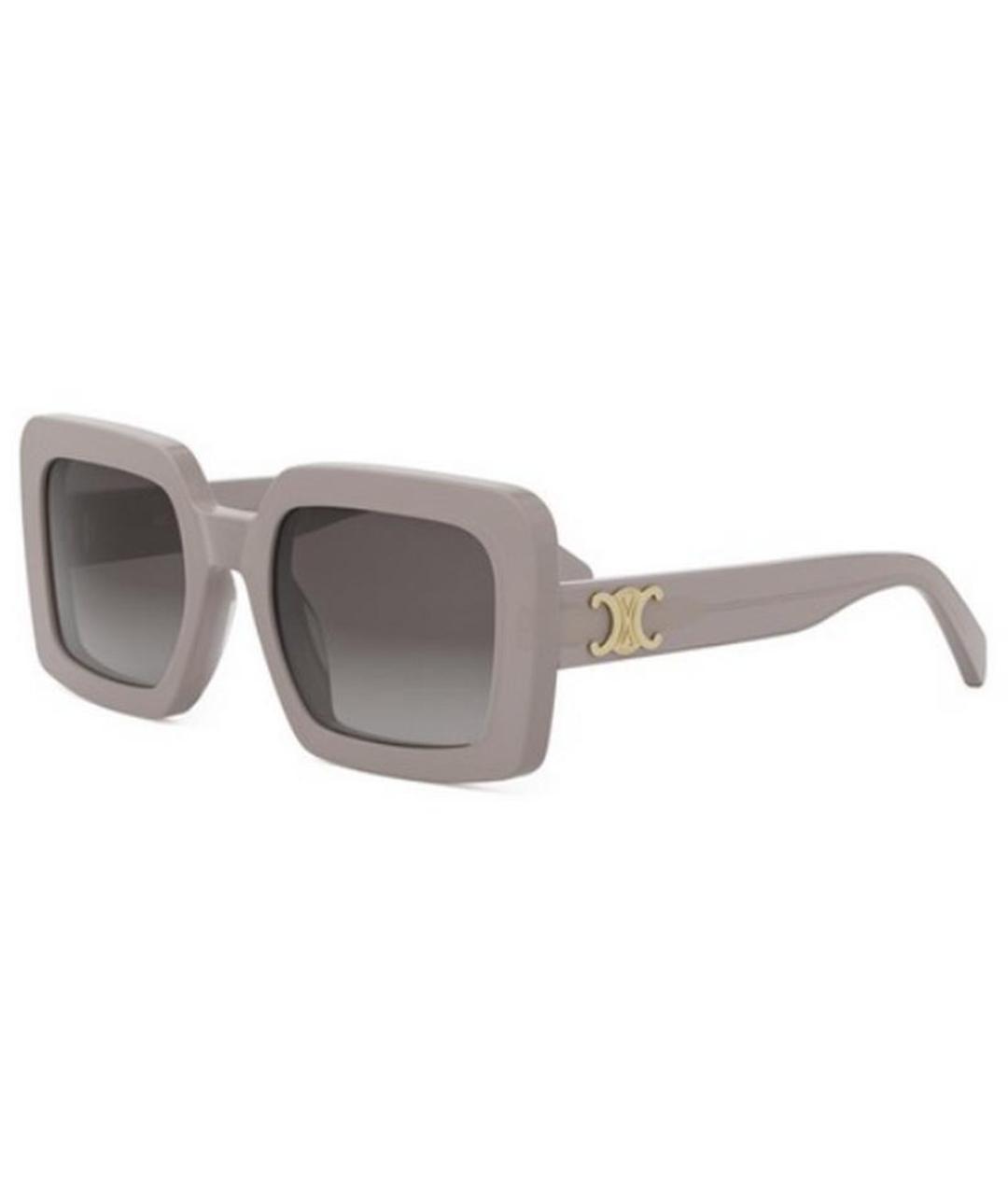 CELINE Бежевые пластиковые солнцезащитные очки, фото 1