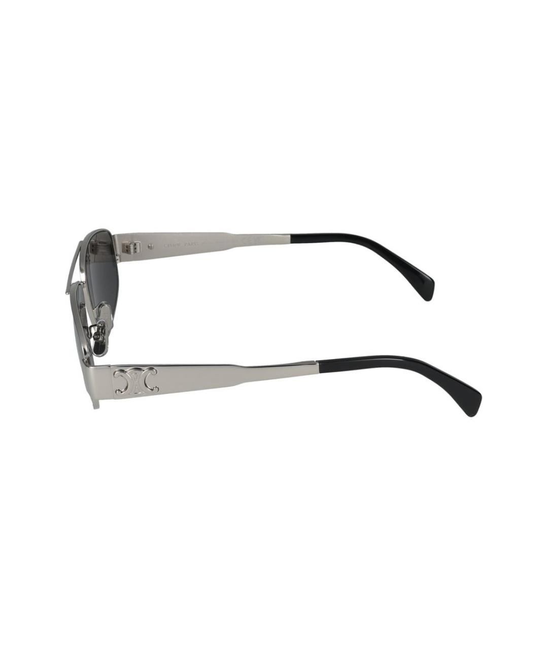 CELINE Серебряные металлические солнцезащитные очки, фото 3