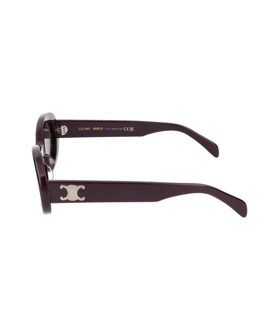 CELINE Бордовые пластиковые солнцезащитные очки, фото 3