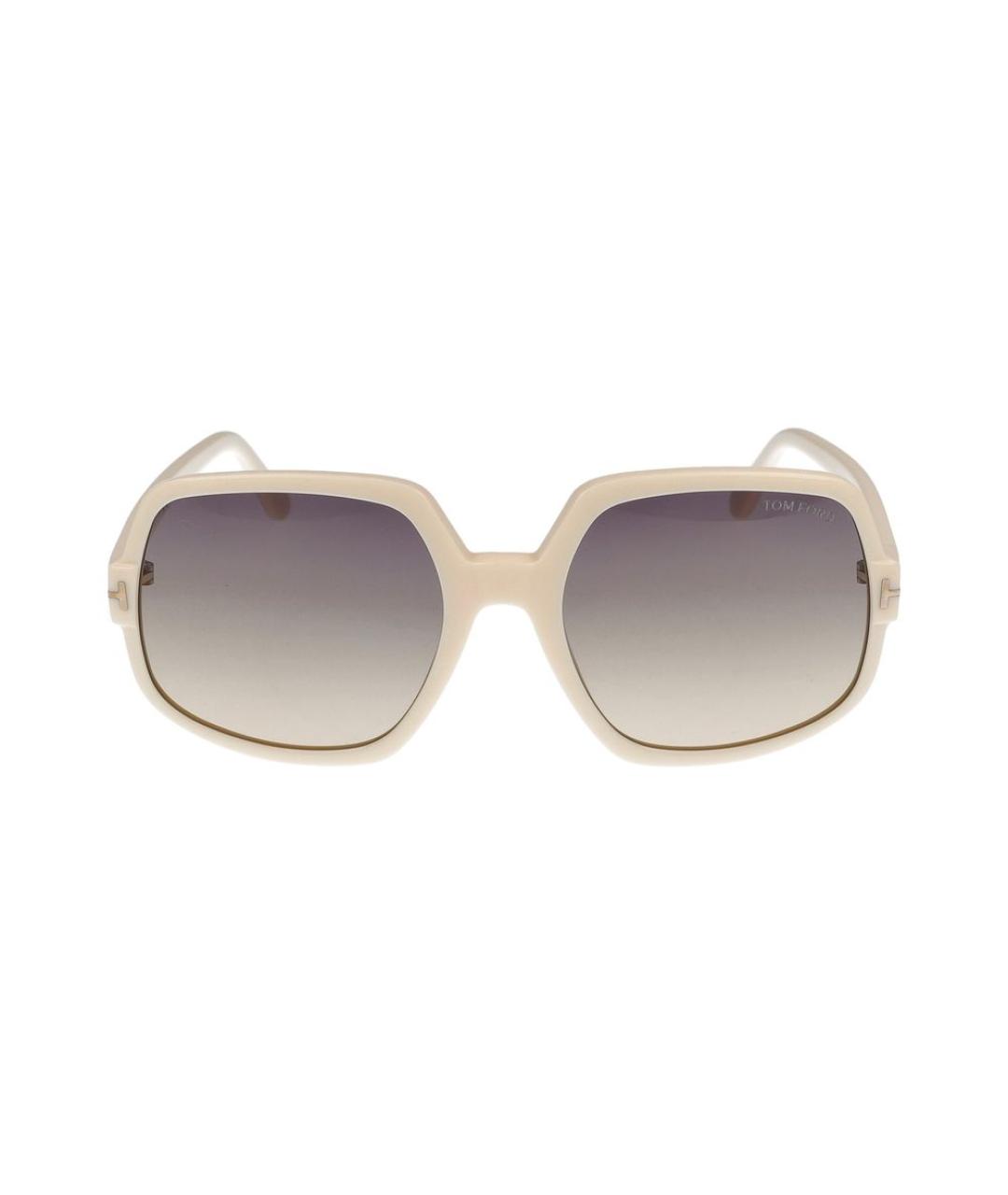 TOM FORD Белые пластиковые солнцезащитные очки, фото 2