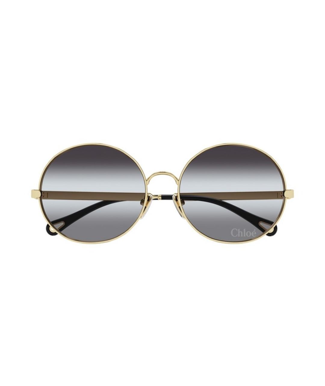 CHLOE Золотые металлические солнцезащитные очки, фото 2