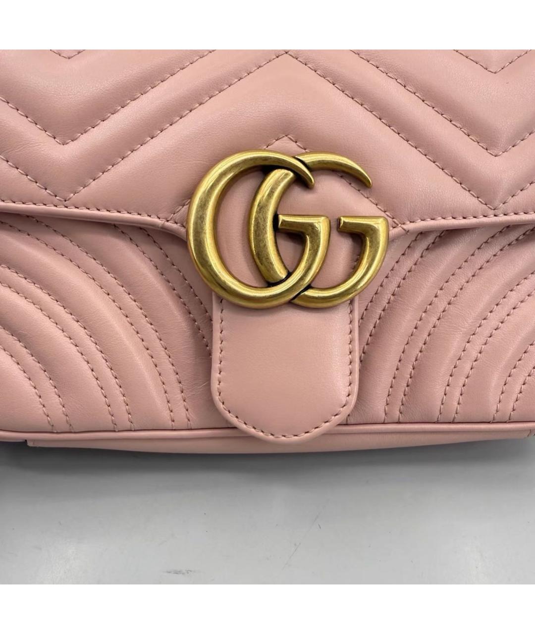 GUCCI Розовая кожаная сумка через плечо, фото 6