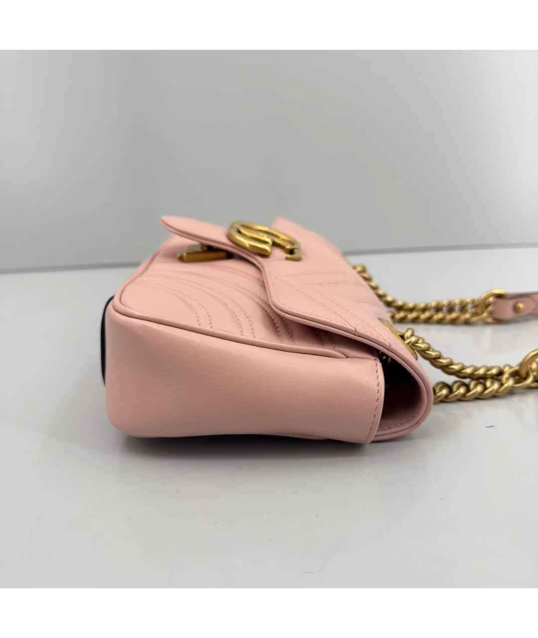 GUCCI Розовая кожаная сумка через плечо, фото 4