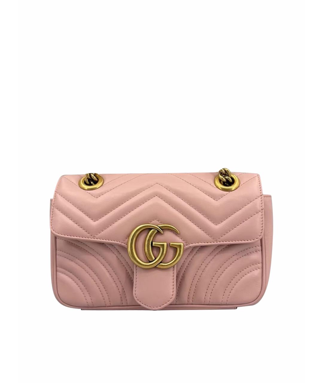 GUCCI Розовая кожаная сумка через плечо, фото 1