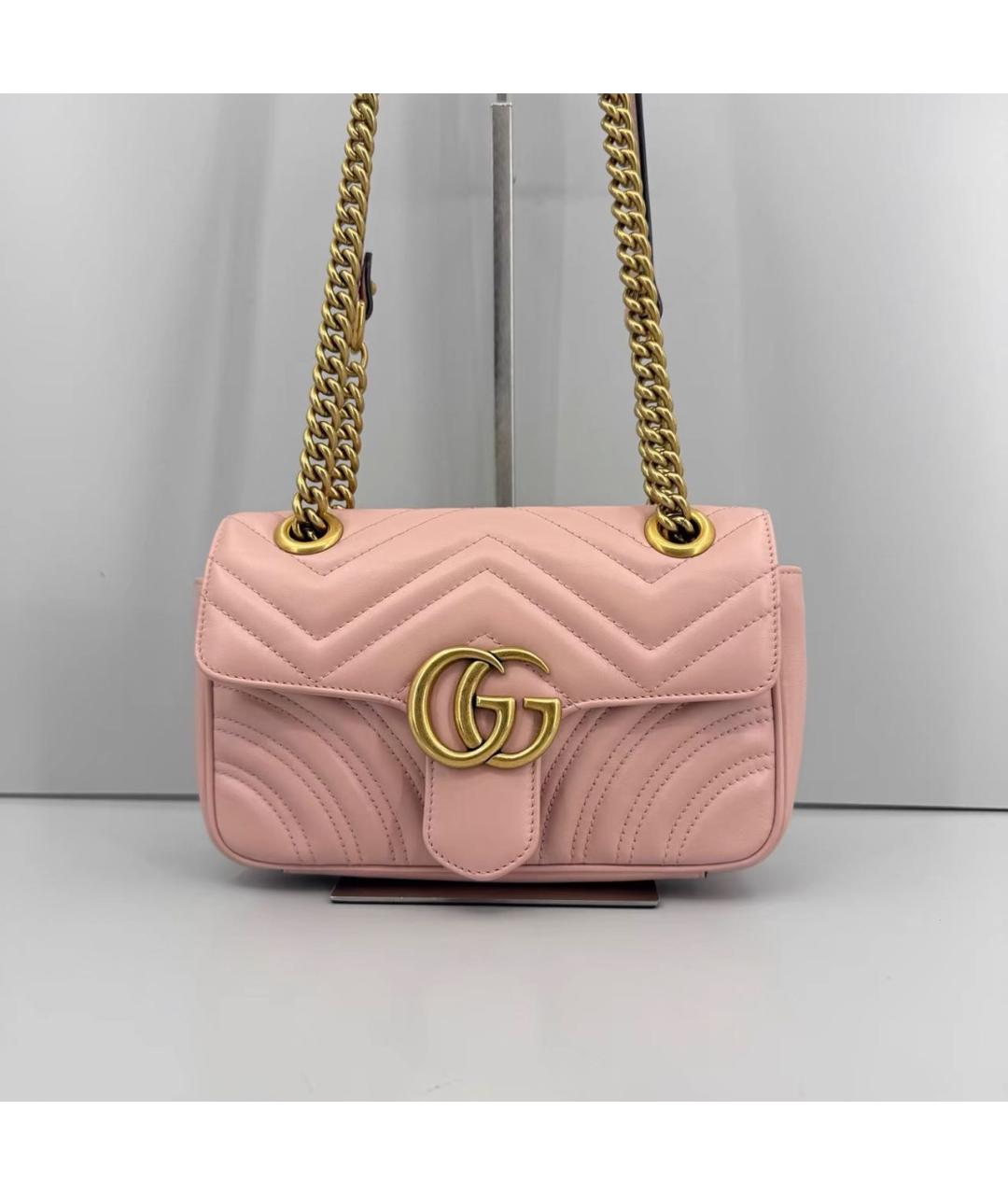 GUCCI Розовая кожаная сумка через плечо, фото 9