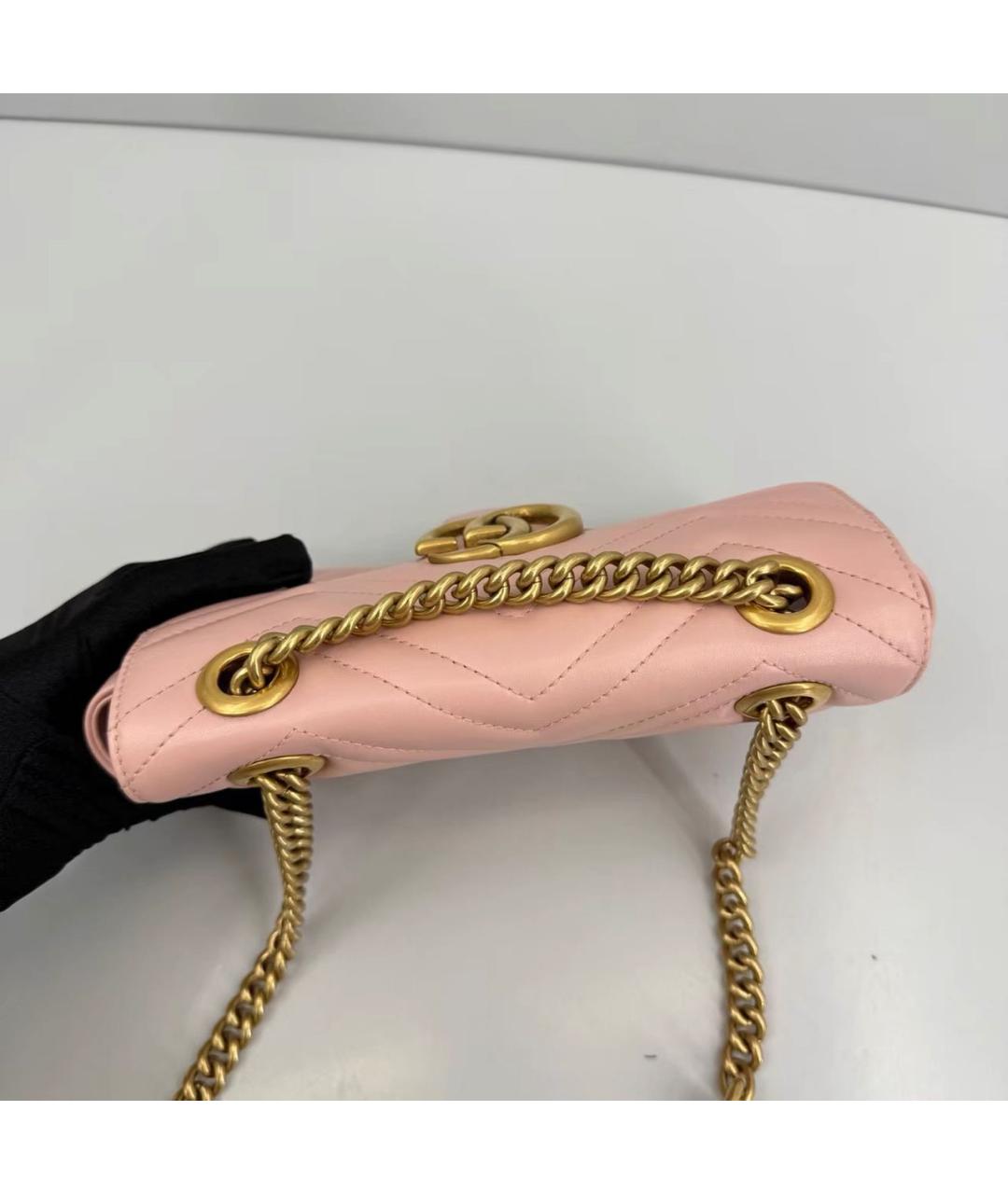 GUCCI Розовая кожаная сумка через плечо, фото 7