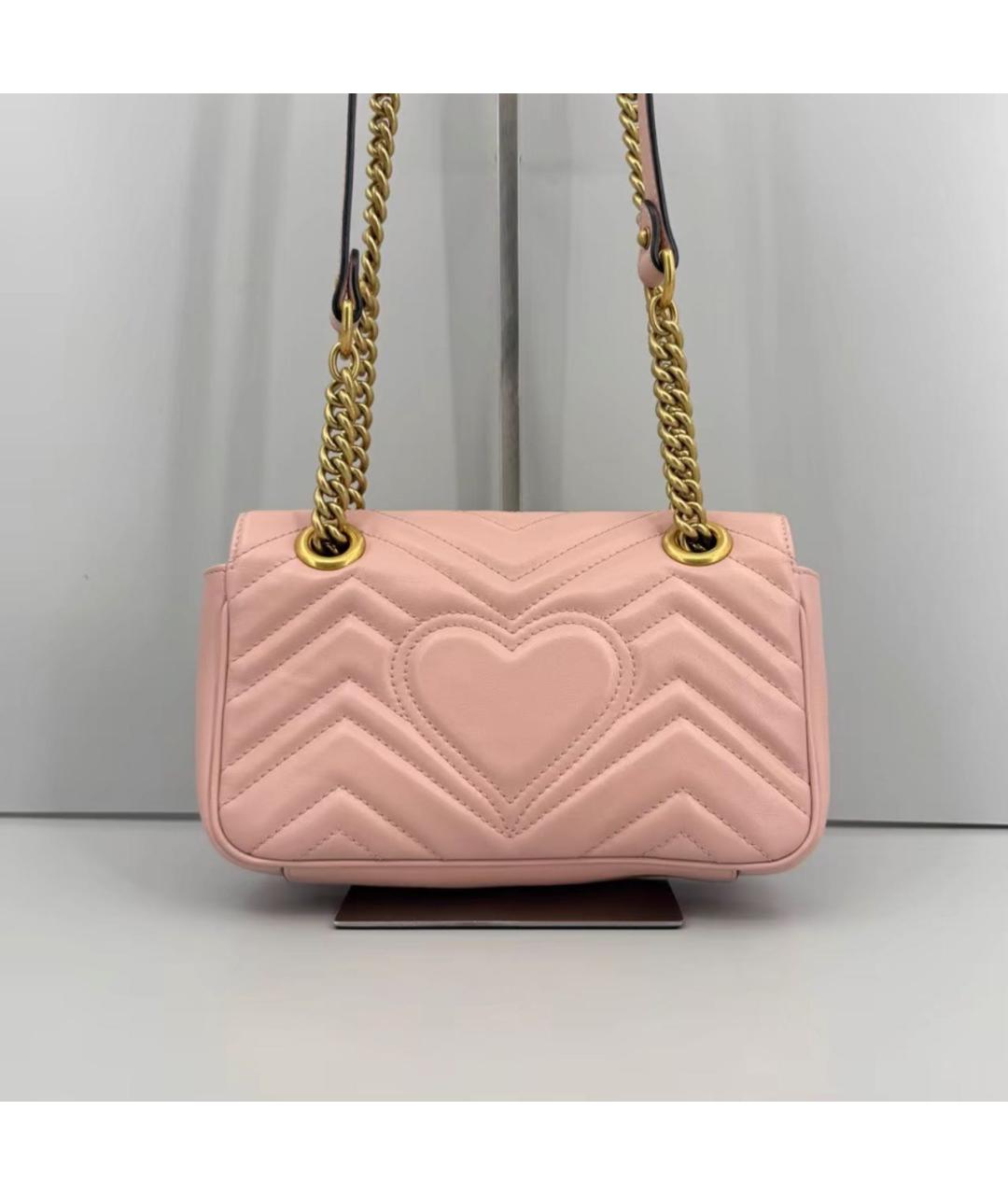 GUCCI Розовая кожаная сумка через плечо, фото 2