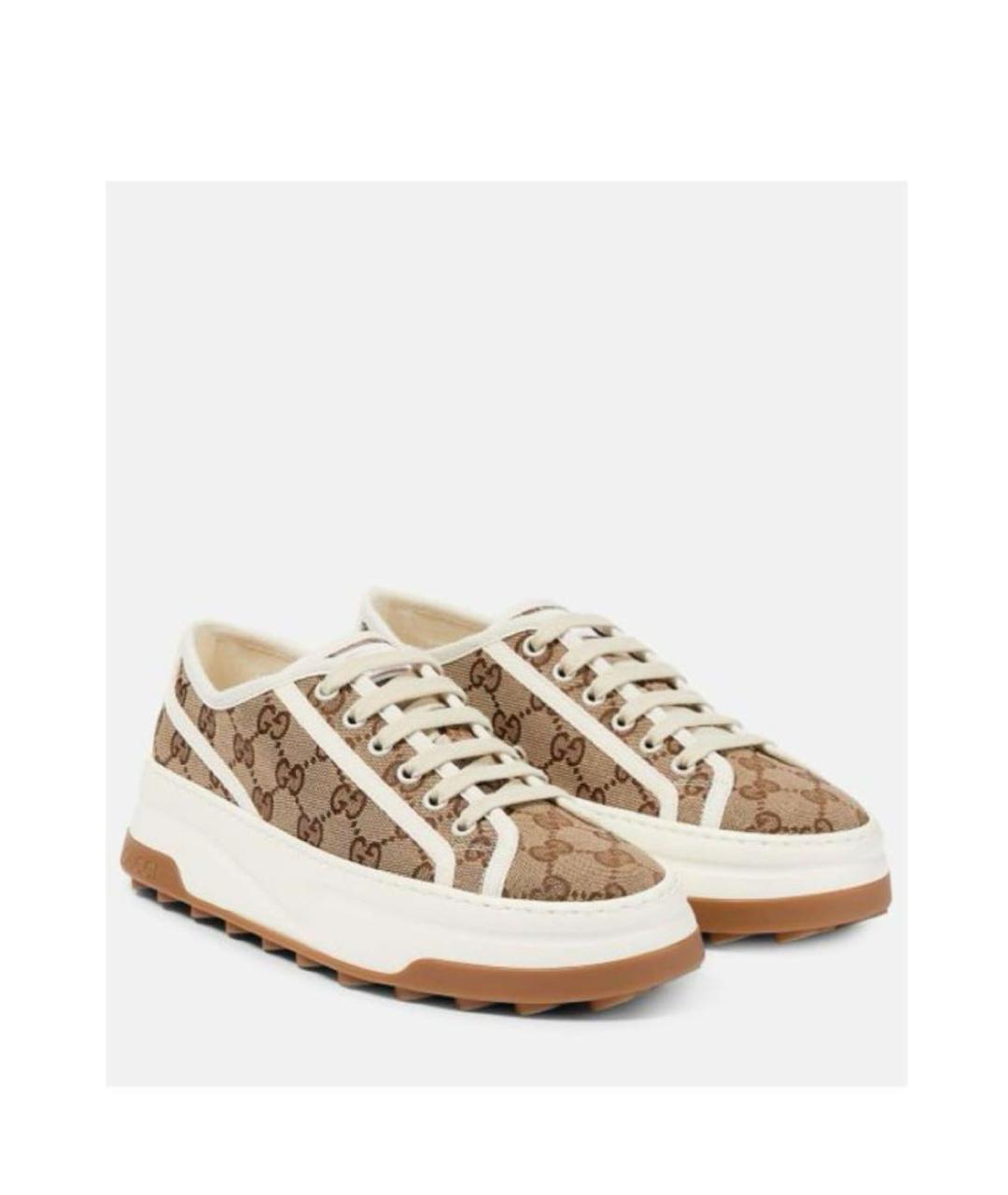 GUCCI Бежевые текстильные кроссовки, фото 2
