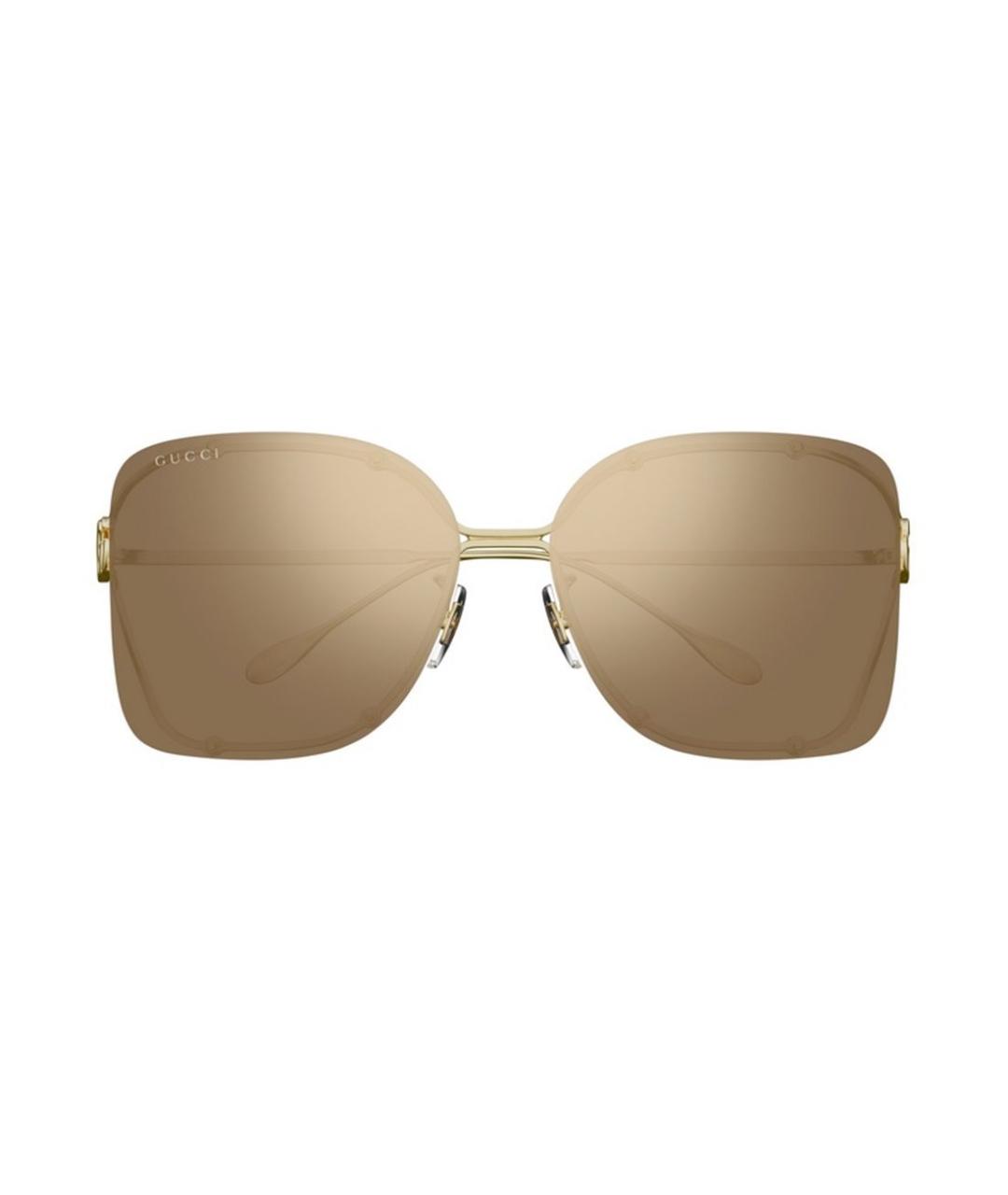 GUCCI Золотые металлические солнцезащитные очки, фото 2