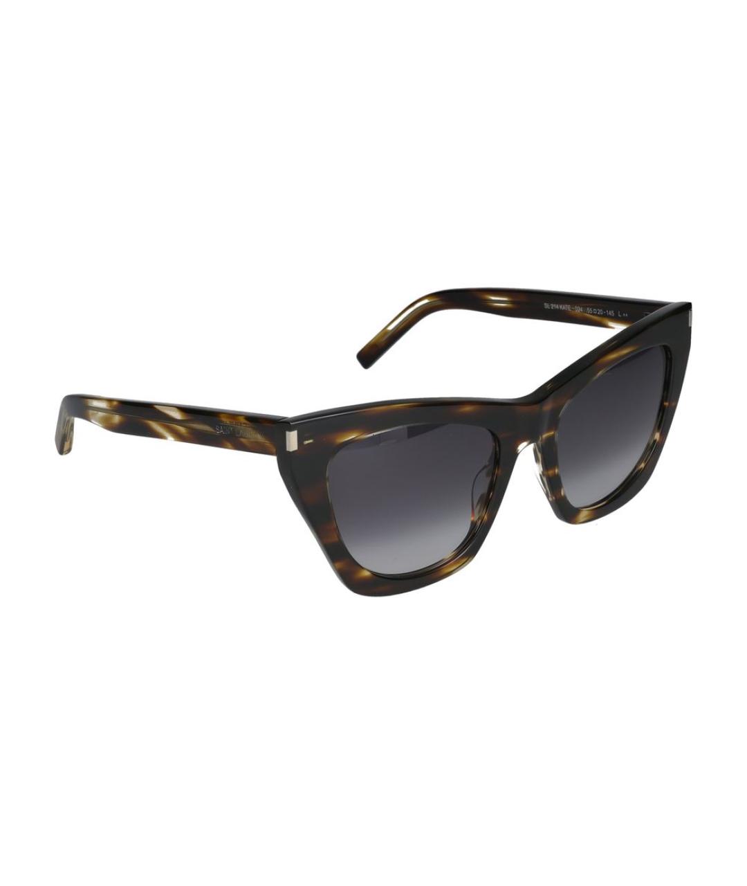 SAINT LAURENT Коричневые солнцезащитные очки, фото 4