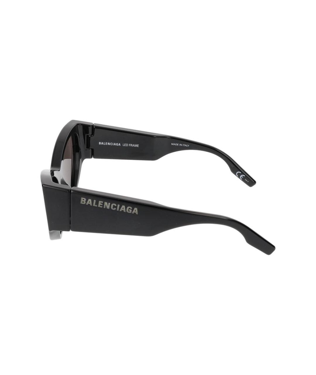 BALENCIAGA Черные пластиковые солнцезащитные очки, фото 3