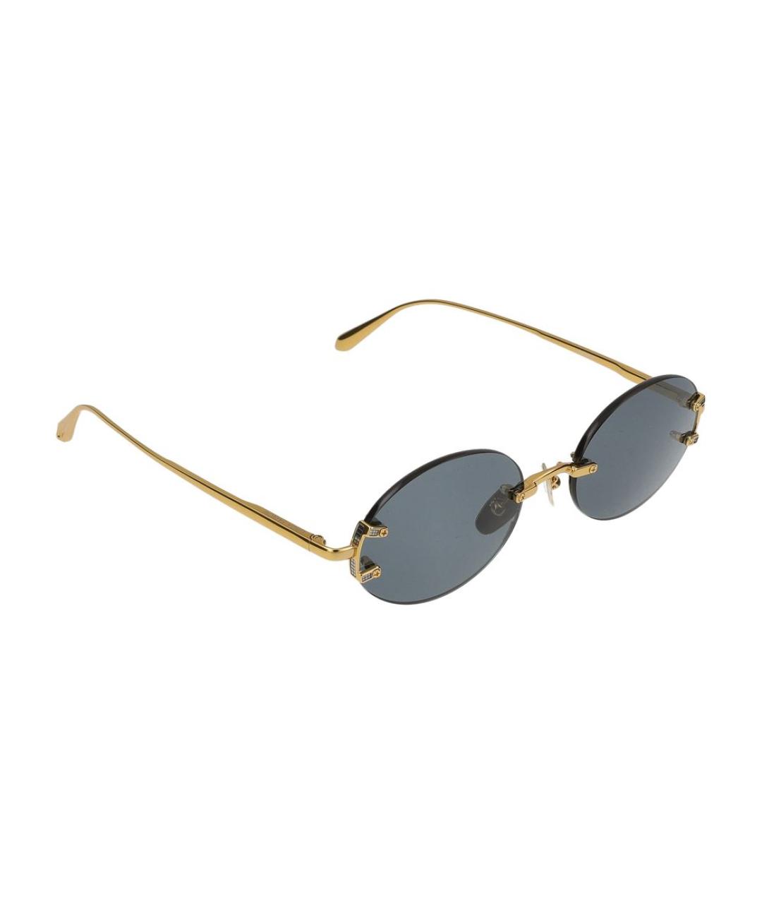 LINDA FARROW Золотые металлические солнцезащитные очки, фото 4